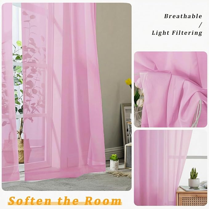 Gwine Short Kitchen Sheer Curtains 24 Inch Length - Image 5