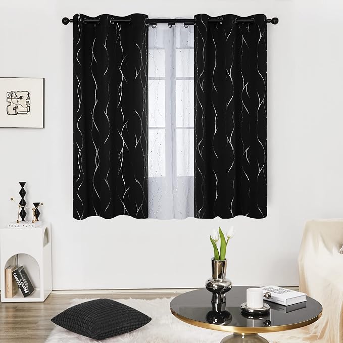 Deconovo Short Blackout Curtains, Thermal Insulated Soundproof Grommet Curtain - Image 2