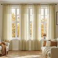MIULEE Gold Sheer Curtains 96 Inches Long 4 Panels 42 x 96 Inches | Light by MIULEE