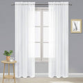 DWCN White Sheer Curtains 84 inches Long 2 Panels Set, Rod Pocket Voile Window by DWCN