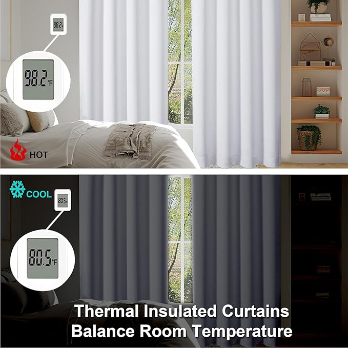 Simplebrand Ava Pure White Curtains 24 Inches Long 2 Panels, Light Filtering - Image 6