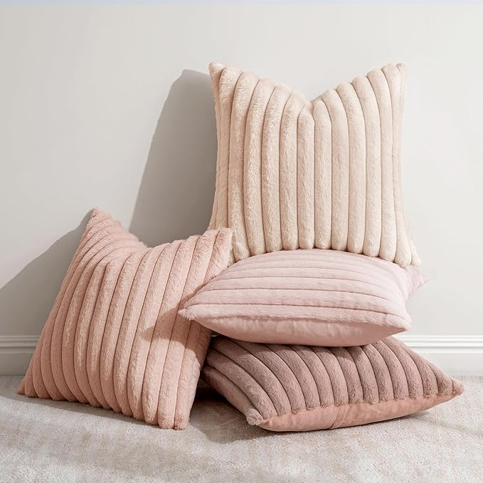 MIULEE Faux Fur Plush Decorative Throw Pillow Covers 16x16, Soft Cute Romantic - Image 2
