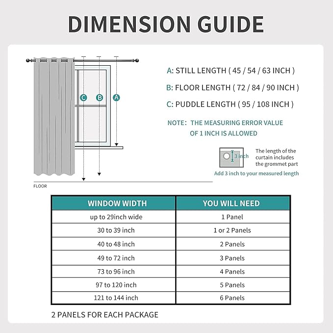 Joydeco Blackout Curtains 84 Inch Length 2 Panels Set, Thermal Insulated Long - Image 8