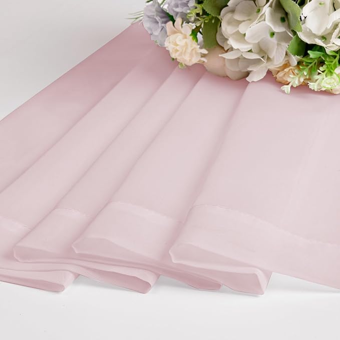 OWEINE Sheer Curtains 84 Inches Long 2 Panels Set, Rod Pocket Fimly Voile Solid - Image 6