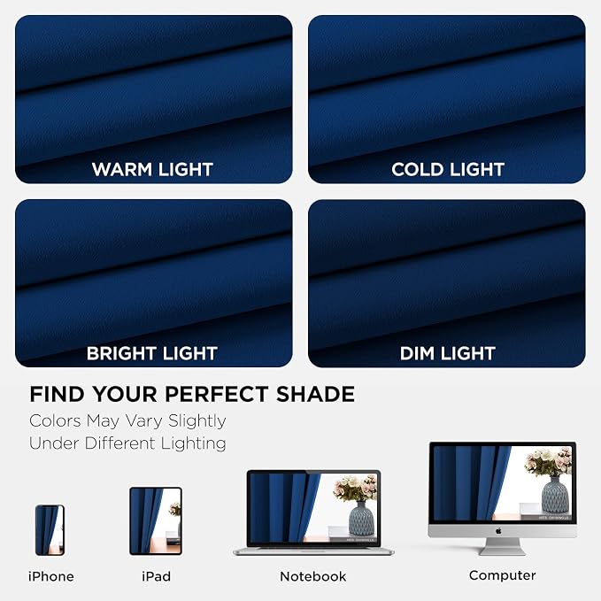 Joydeco Blackout Curtains 84 inches Long 2 Panels Set, Thermal Insulated Long - Image 6