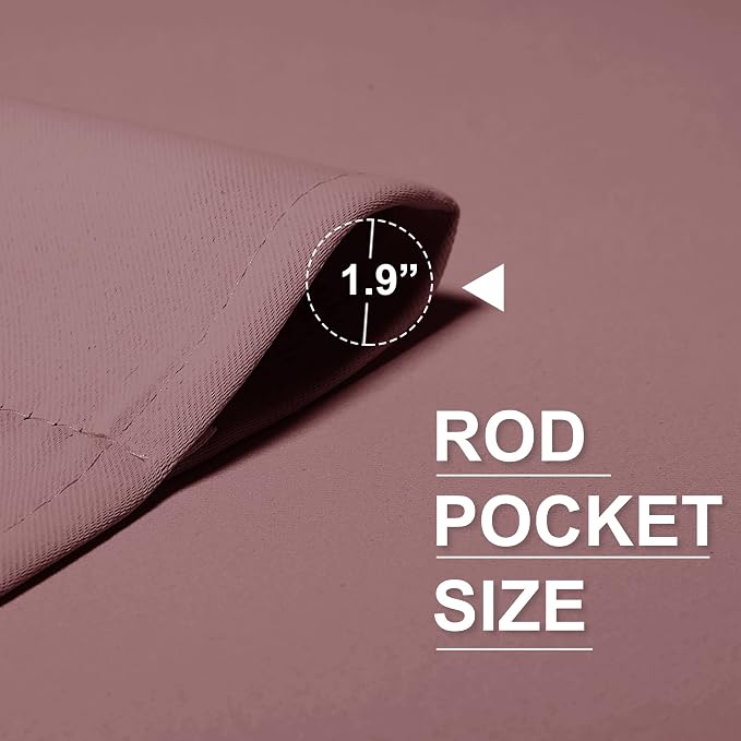 RYB HOME Short Dusty Pink Blackout Curtains - Image 6