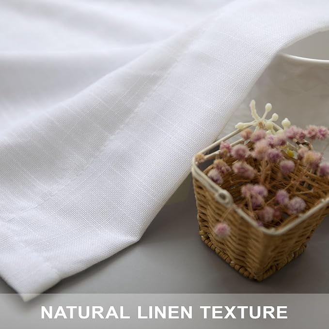 White Linen Curtains 38 Inch Wide - Image 9
