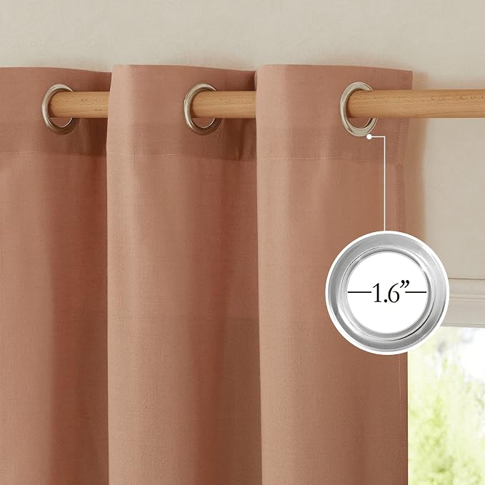 NICETOWN Linen Flax Semi Sheer Curtains 94" Length, Grommet Window Treatments - Image 4