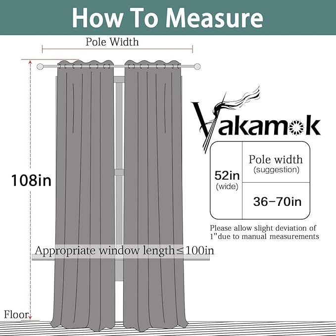Yakamok Room Darkening Curtains 52x108 inch Length Lilac-Living Room | 2 panels - Image 6