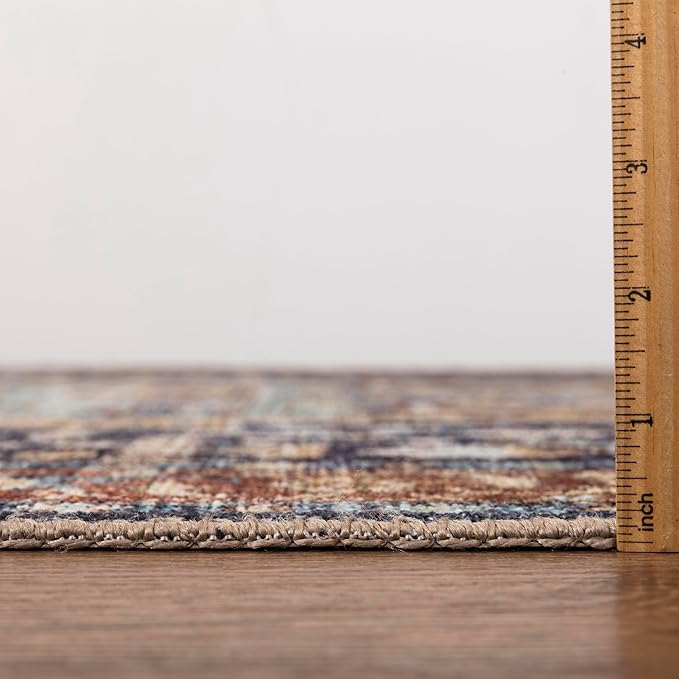 Keen Home Design 3x5 Rug - Machine Washable Entry Rug with Non-Slip Backing, Ideal for Enteryway, Kitchen, Bathroom, Laundry Room - Vintage, Easy Clean, Durable, Low Pile Rug - (3' x 5')