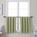 Simplebrand Ava Sage Green Short 30 Inches Blackout Curtain 2 Panels Set by Simplebrand
