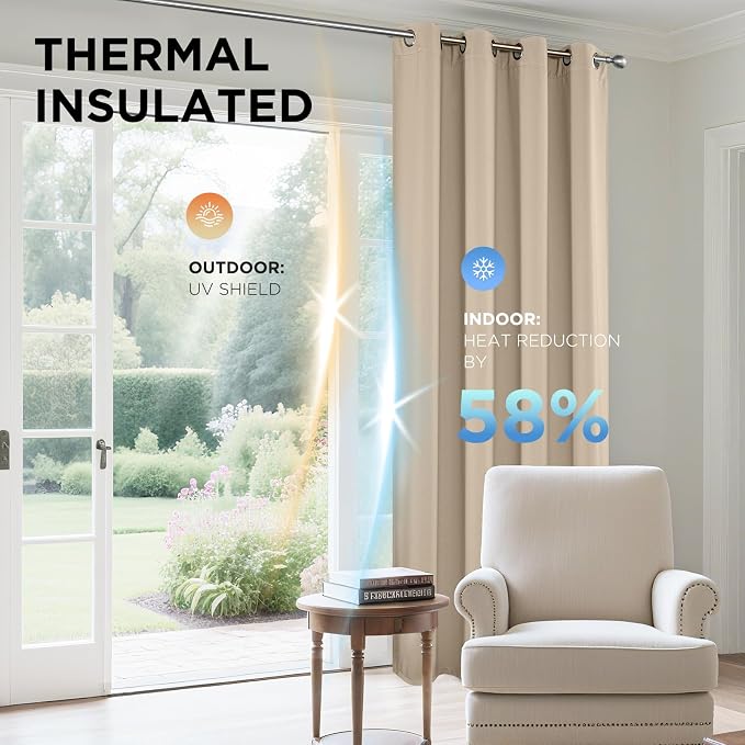 Joydeco Blackout Curtains 90 Inches Long 1 Panel, Thermal Insulated Long - Image 4