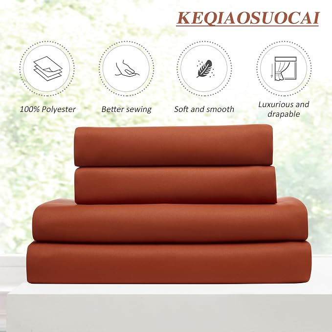 96 Inch Copper Burnt Orange Blackout Curtains - Image 5