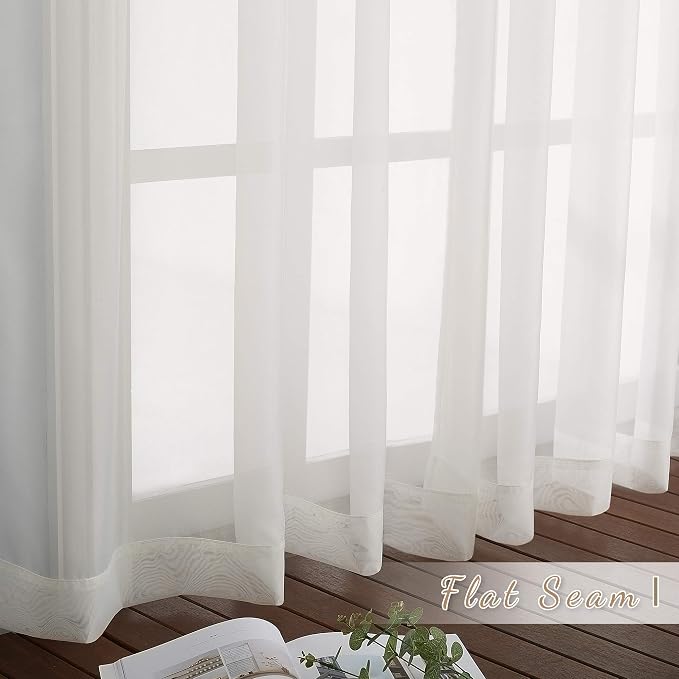 NICETOWN Sheer Curtains for Bedroom Windows 84 inch Length, Grommet Casual - Image 6