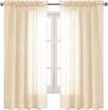 DWCN Beige Sheer Curtains Semi Transparent Voile Rod Pocket Curtains by DWCN