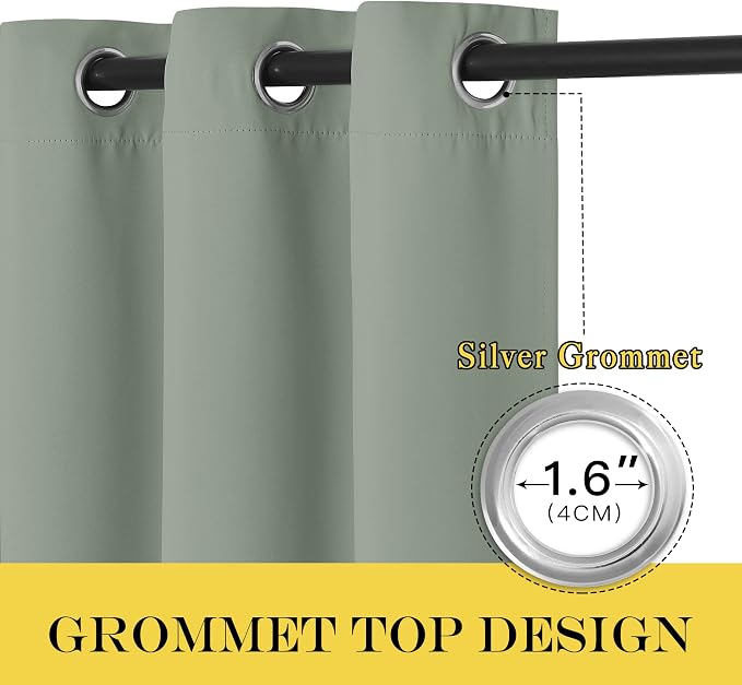 NICETOWN Blackout Sage Green Curtain - Image 2