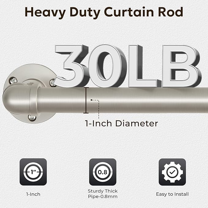 Zeerobee Curtain Rods for Windows 144 to 168, 1 Inch Industrial Wrap Around - Image 4