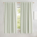 NICETOWN Light Green Linen Kitchen Draperies Completely Shaded, Privacy by NICETOWN
