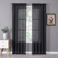 Tollpiz Sheer Curtain Linen Textured Bedroom Curtains Sheer Light Filtering Rod by Tollpiz