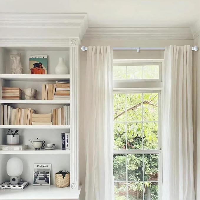 GXOACKJ Curtain Rods for windows 66-120 inch, 5/8 inch Decorative White - Image 4