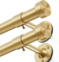 YaFex 2 Pack Heavy Duty Curtain Rods 32-60 Inch, 1 Inch Adjustable Gold Curtain by YaFex