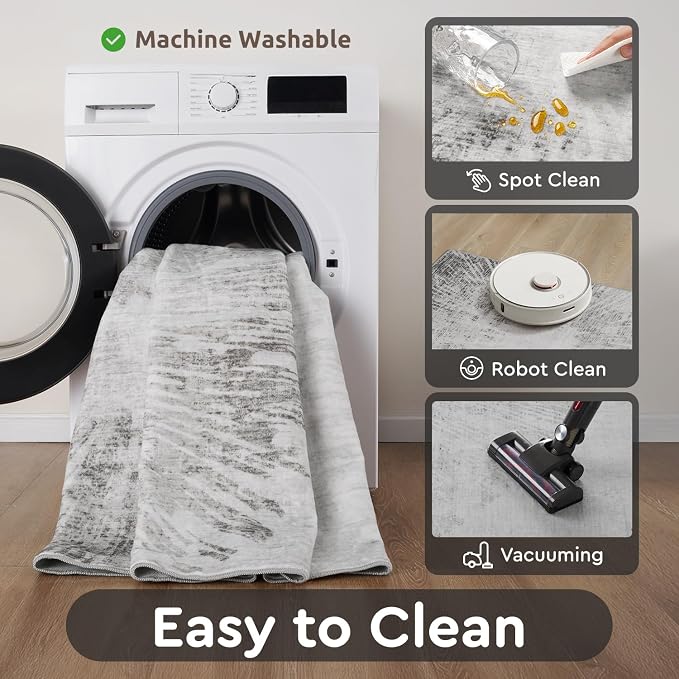 4x6 Rug Small Non Slip Area Rug Ultra Soft Machine Washable Low Pile Modern - Image 6