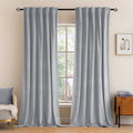 MIULEE Greyish White Velvet Curtains 96 inches 2 Panels by MIULEE