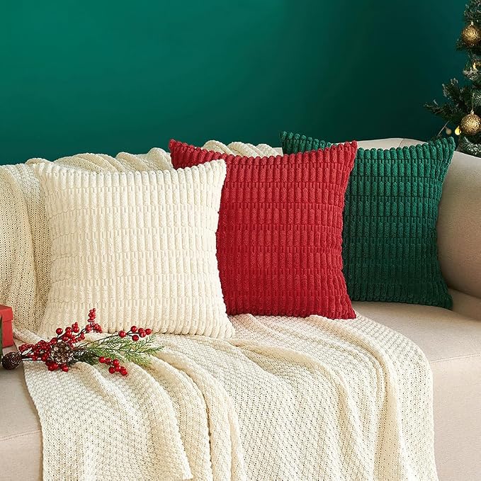 MIULEE Pack of 2 Corduroy Decorative Euro Sham Throw Pillow Covers 22x22 Inch - Image 7