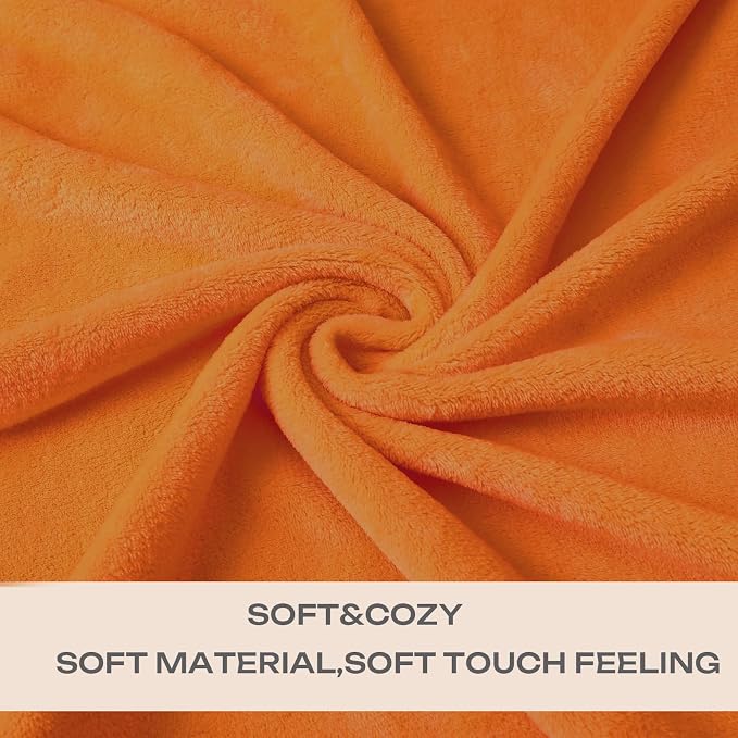 JIAHANNHA Burnt Orange Throw Blanket Fleece Blanket 50"x60", Super Soft Fall - Image 3