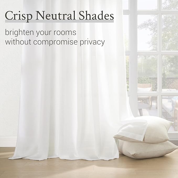 Topfinel 96 Inches Long Pinch Pleated Semi Sheer Curtains - Image 3