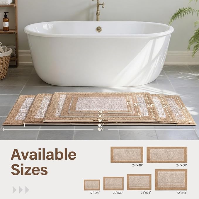 48x32 Large Bathroom Rugs Washable Non Slip, Soft Absorbent Quick Dry Mats - Image 6