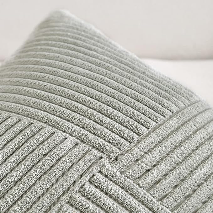 Fancy Homi 2 Packs Grey Lumbar Decorative Throw Pillow Covers 14x24 Inch - Image 4
