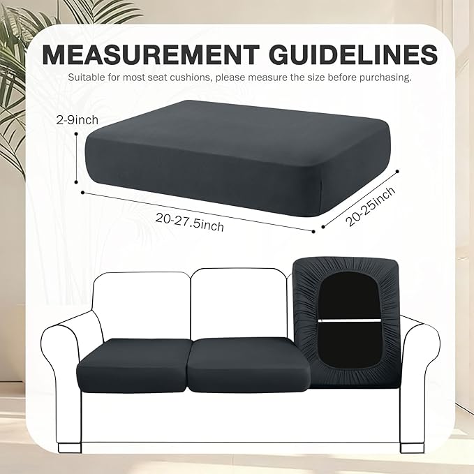 hyha 8Pcs Patio Cushion Covers, Stretch Outdoor Couch Cushion Covers, Washable - Image 2