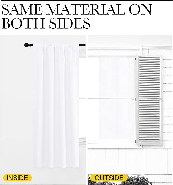 NICETOWN White Curtains, 50% Light Blocking Curtain Panels - Image 6