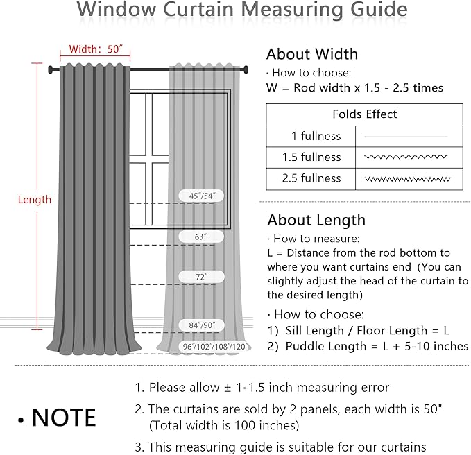 MYSKY HOME 96 Inches Semi Sheer Sliding Door Curtains Farmhouse Light Filtering - Image 3