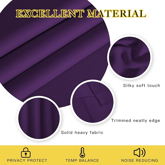 NICETOWN Blackout Curtains for Sliding Glass Door Room Divider Noise Reduce - Image 2