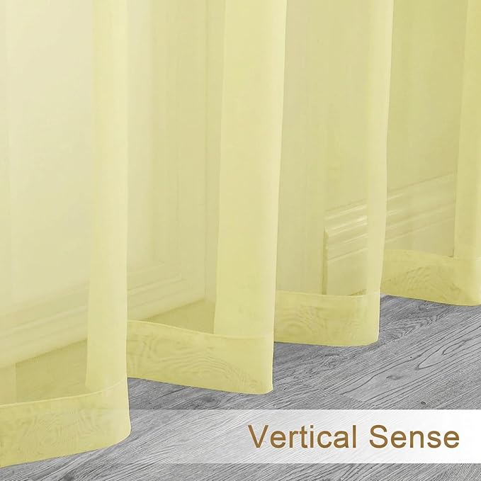 Chyhomenyc Sheer Curtains 90 inches Long 2 Panels - Image 6
