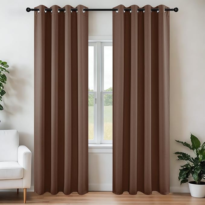 Joydeco Blackout Curtains 90 inch Long 2 Panels Set, Thermal Insulated Long by JOYDECO