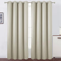 Light Beige Blackout Curtains 52 x 84 Inch Long Beige Curtains Set of 2 Panels by Lemomo