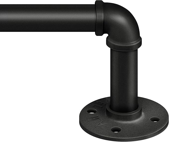 Zeerobee Curtain Rods for Windows 66 to 120, 1 Inch Industrial Wrap Around by zeerobee