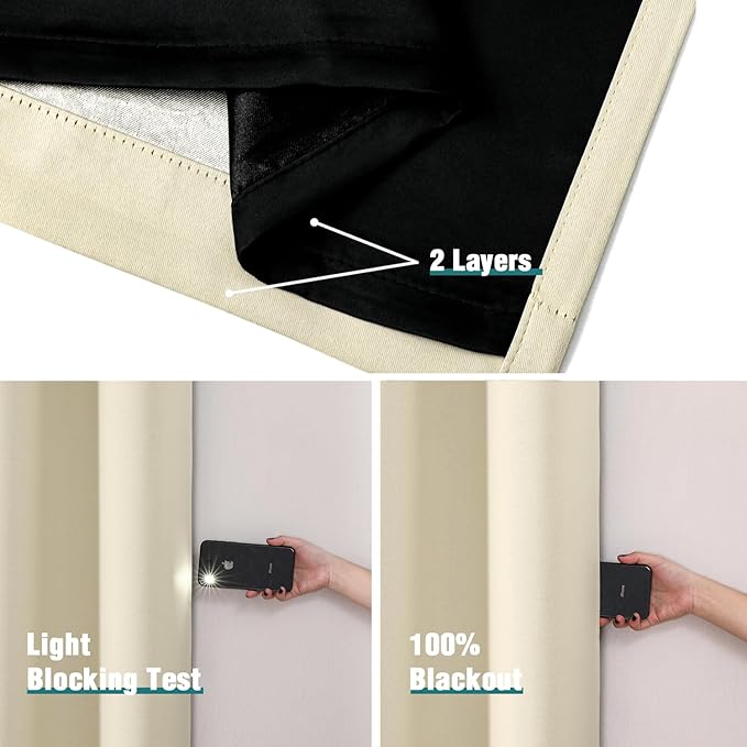 ChrisDowa 100% Blackout Curtains 84 inch Long - Image 5