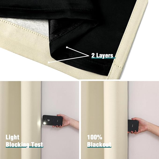 ChrisDowa 100% Blackout Curtains 102 inch Long - Image 5