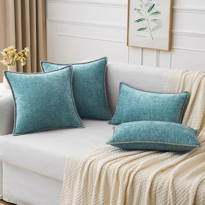 MIULEE Decorative Couch Throw Pillow Covers 20x20 Inch Coastal Aqua Blue | 2 - Image 5