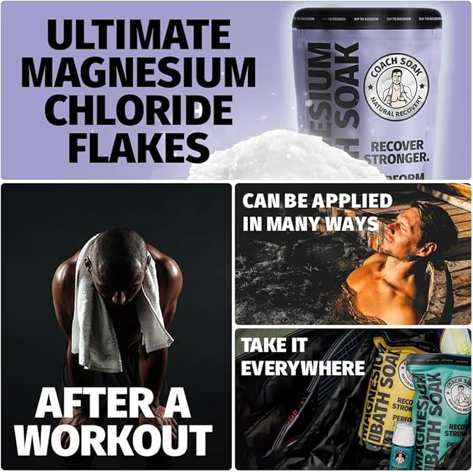 Coach Soak Recovery Bath Soak and Magnesium Lotion with MSM Lavender Bundle