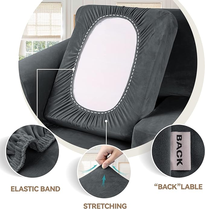 WEERRW Velvet Stretch Chair Sofa Slipcover - Image 3