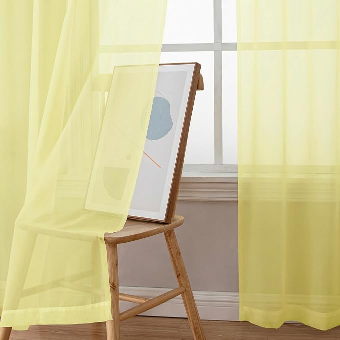Sheer Curtains 72 Inches Long 2 Panels Set, Modern Light Filtering Sheer - Image 5
