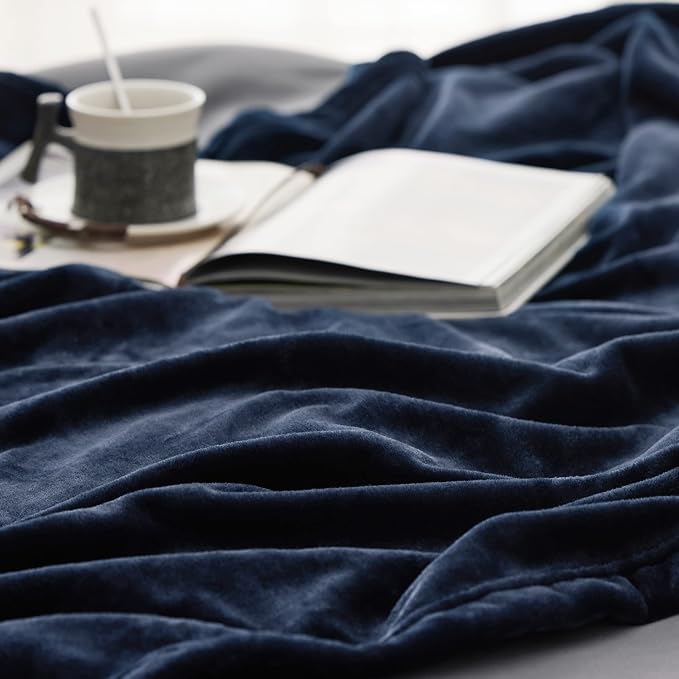 Bedsure GentleSoft Fleece Bed Blankets Large Size Navy - Image 5