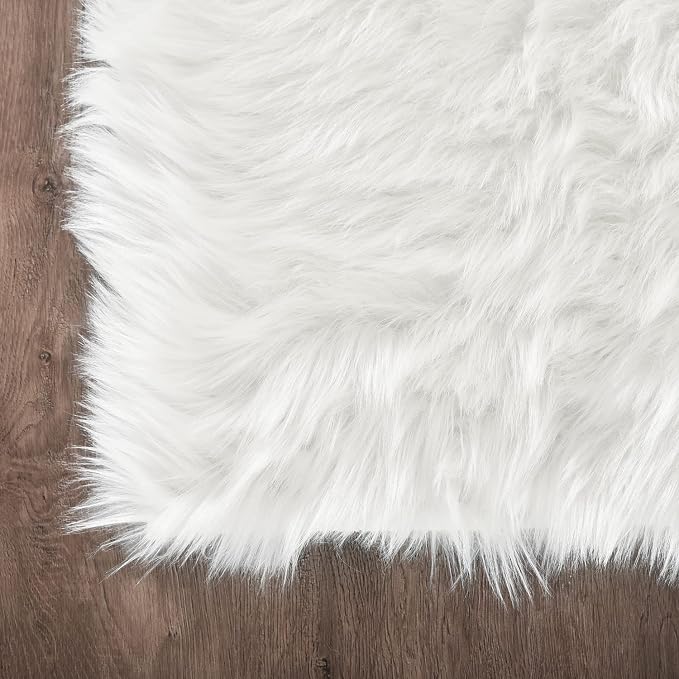Latepis Large Area Rugs 6.7x10 Big White Faux Sheepskin Fur Rug - Image 7