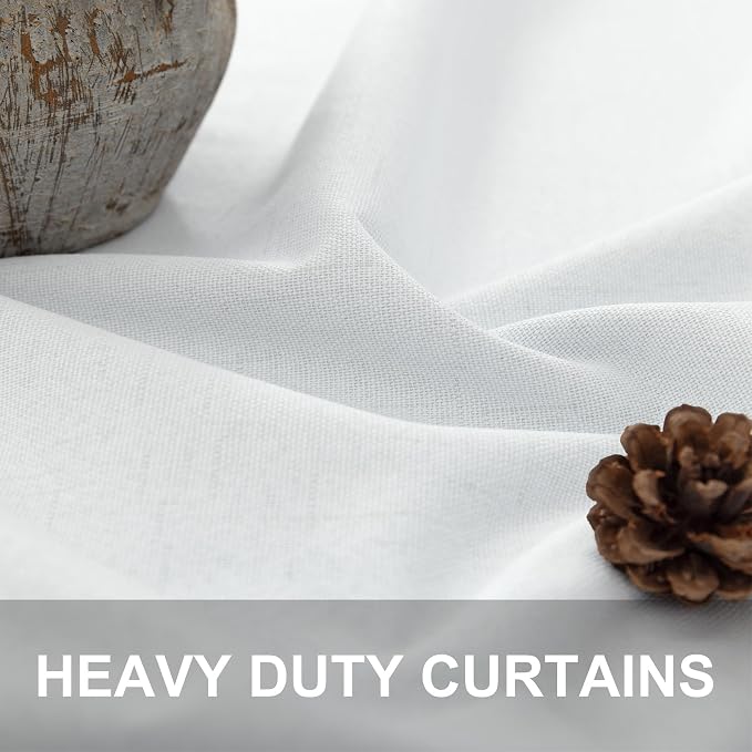 Complete Blackout Curtains White 80 Inches Long Kitchen Curtain Custom Drape - Image 3