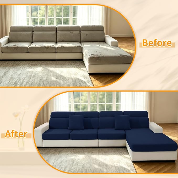 XINEAGE Couch Cushion Covers, Loveseat Seat Slipcovers - Image 7